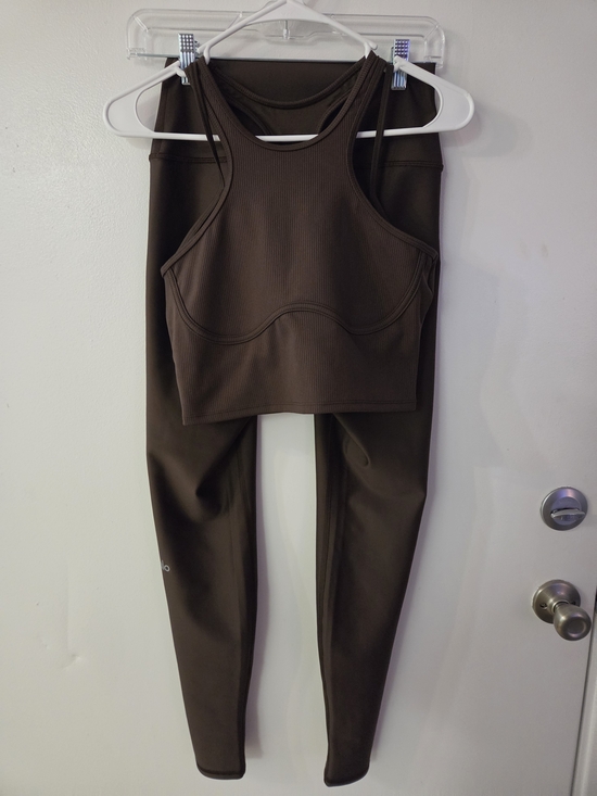 ALO Yoga Pants - Alo Brown Activewear Set With Crisscross Back
